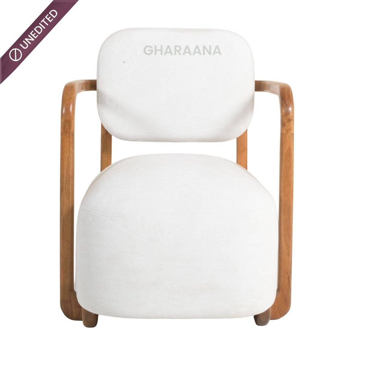 Ojas Wooden Plush Armchair - Armchairs - Gharaana