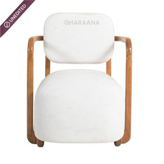 Ojas Wooden Plush Armchair - Armchairs - Gharaana