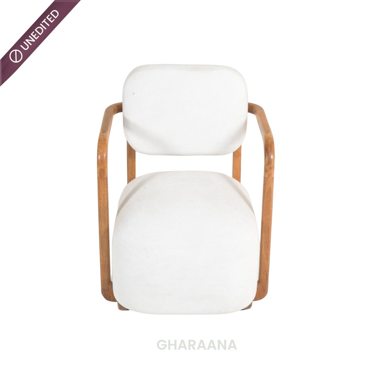 Ojas Wooden Plush Armchair - Armchairs - Gharaana