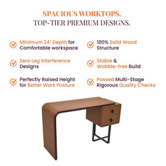 Sia Wooden Home Office Desk - Office Desk - Gharaana