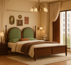 Vyas 100% Solid Wood Upholstered Bed
