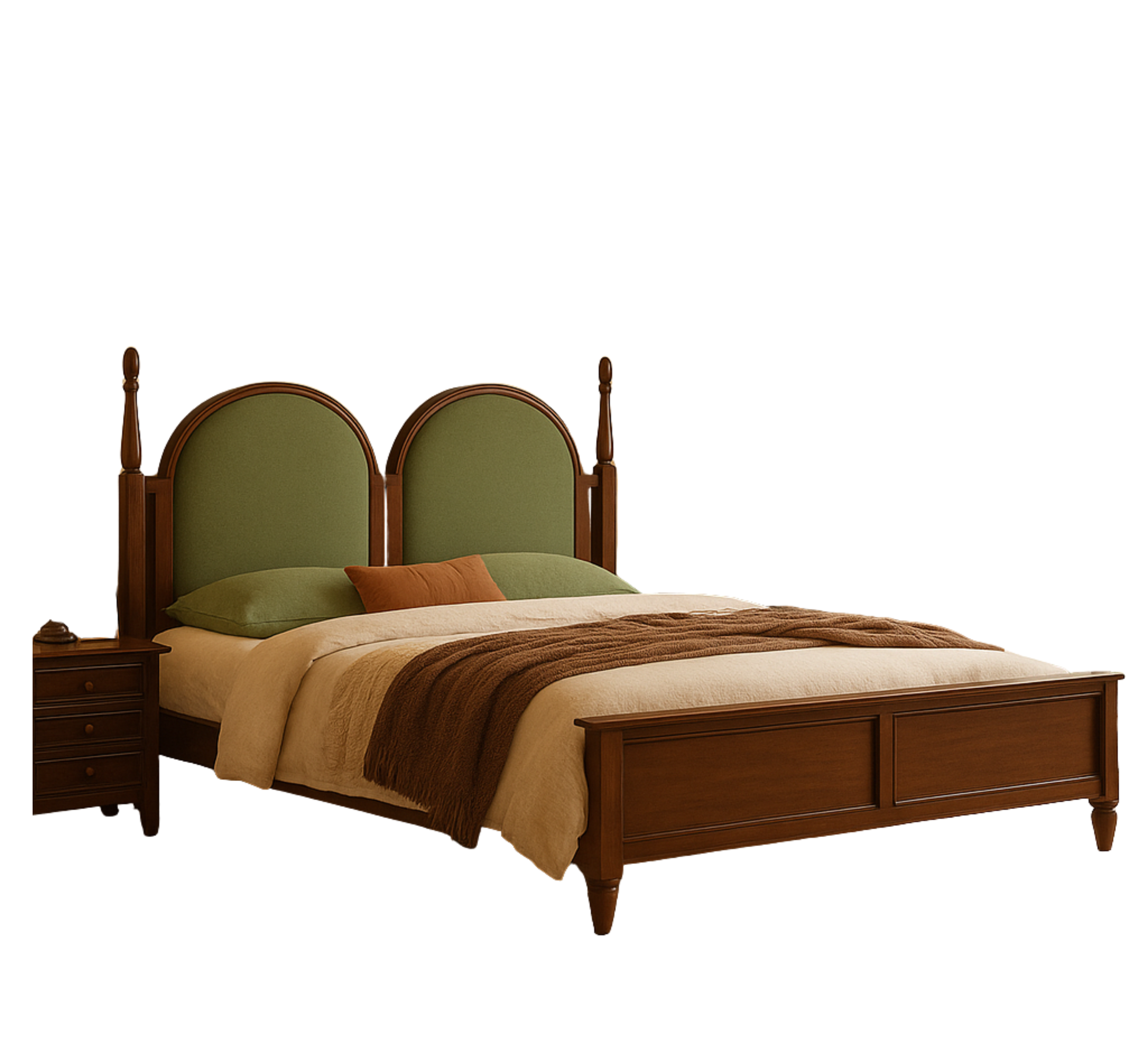 Vyas 100% Solid Wood Upholstered Bed