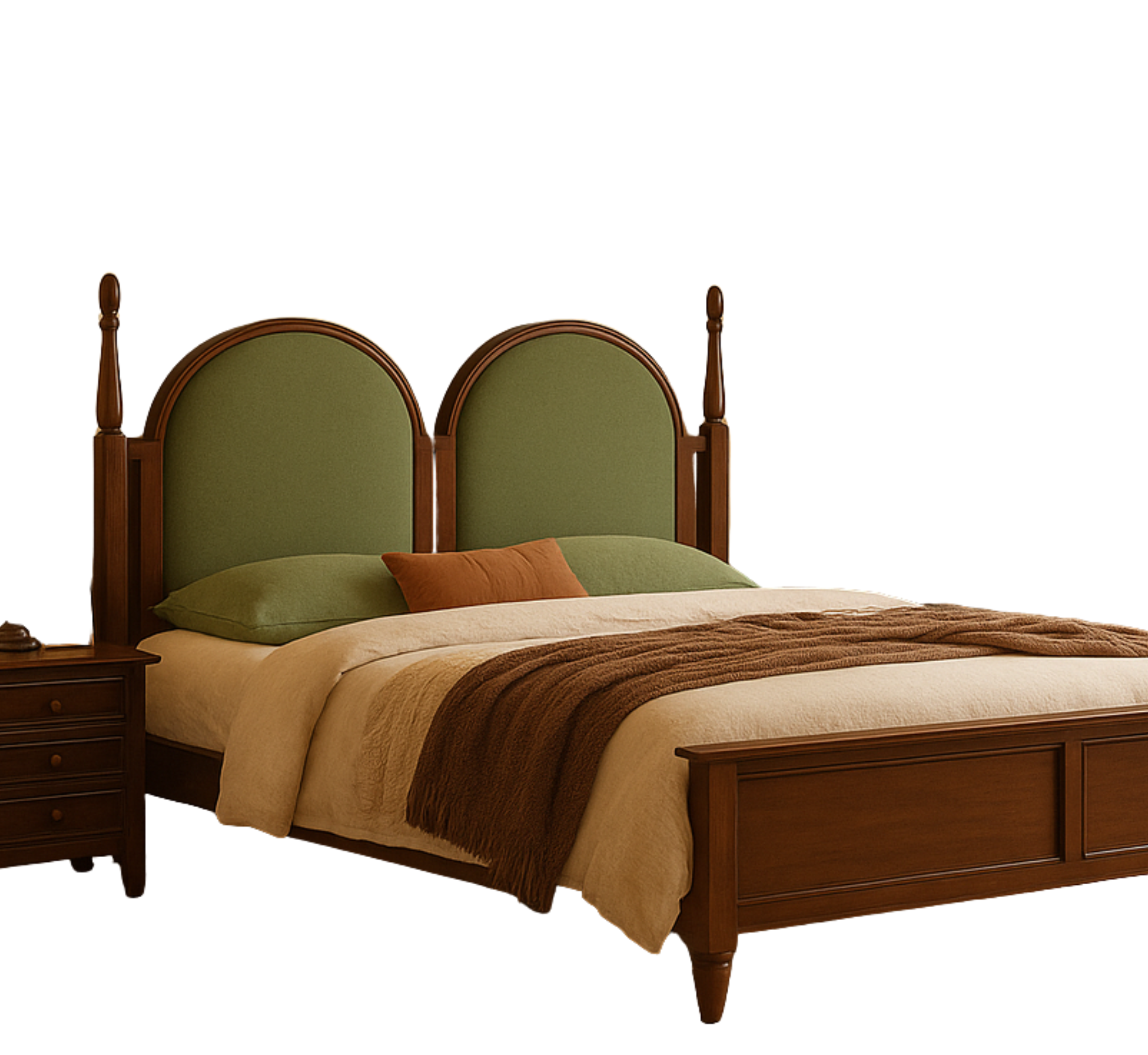 Vyas 100% Solid Wood Upholstered Bed