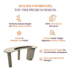 Alia Wooden Desk - Office Desk - Gharaana