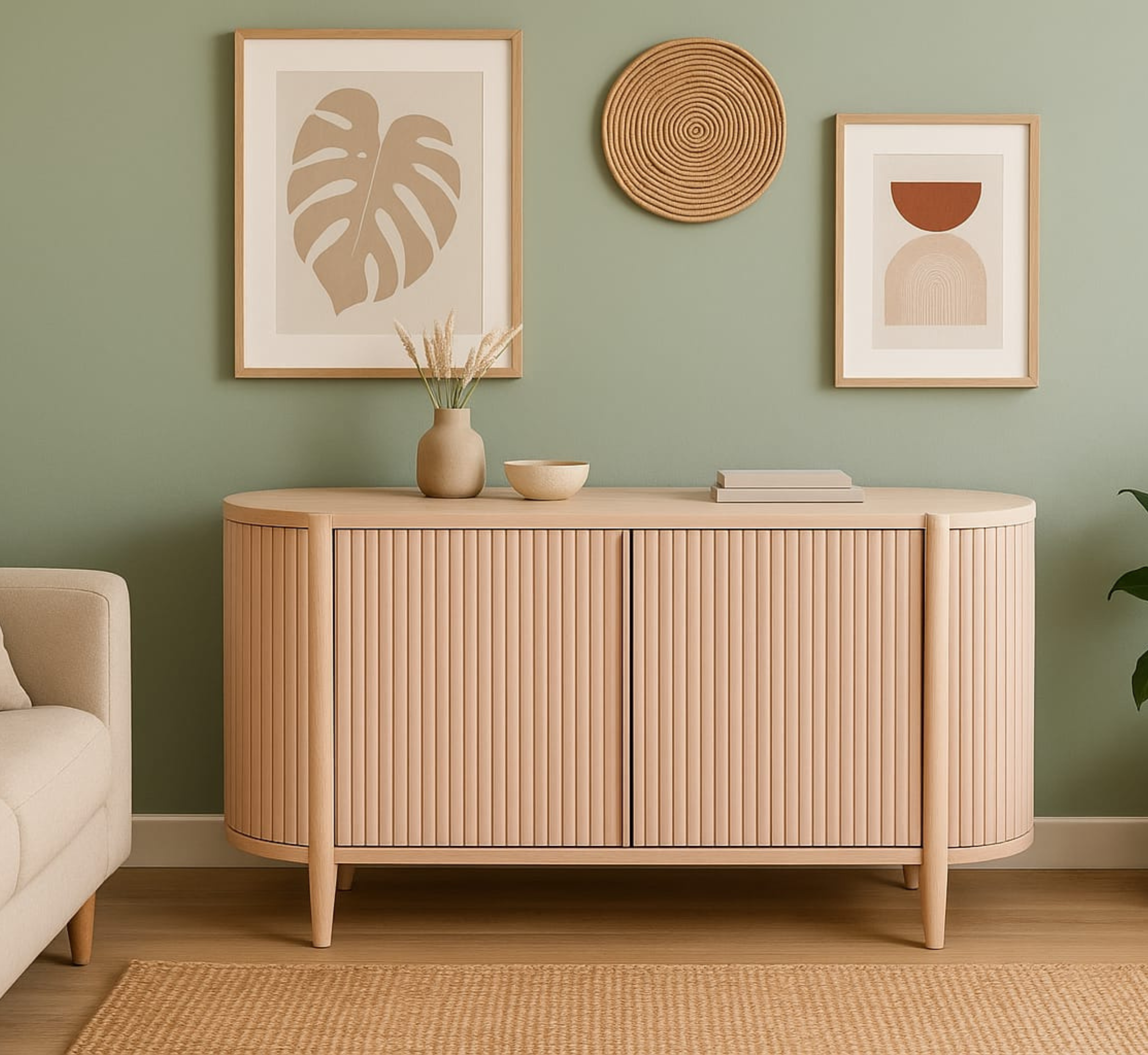 Rib Wooden 4.5FT Console