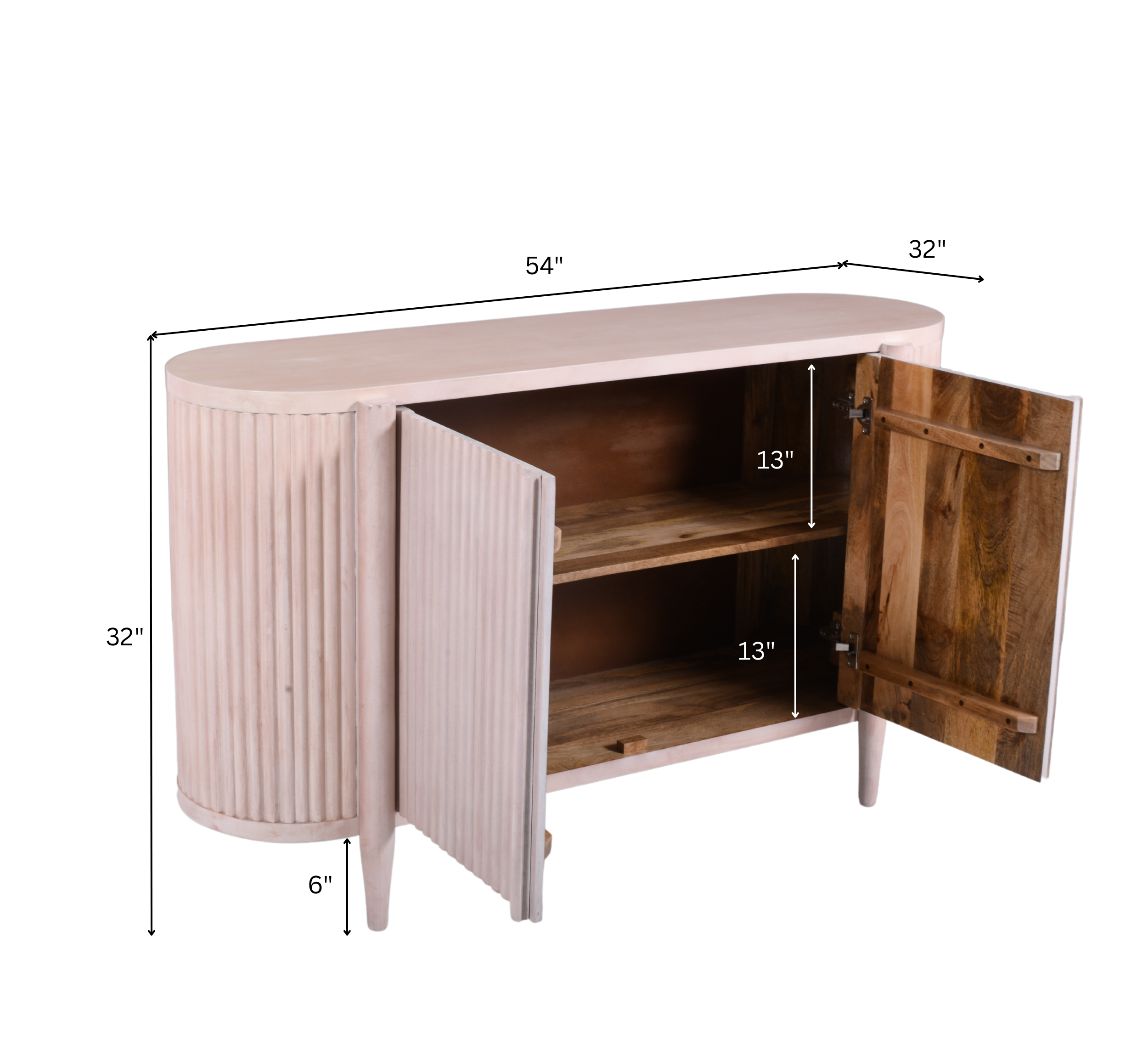 Rib Wooden 4.5FT Console