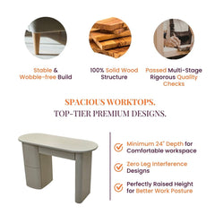 Leyah Wooden Workstation Desk - Office Desk - Gharaana