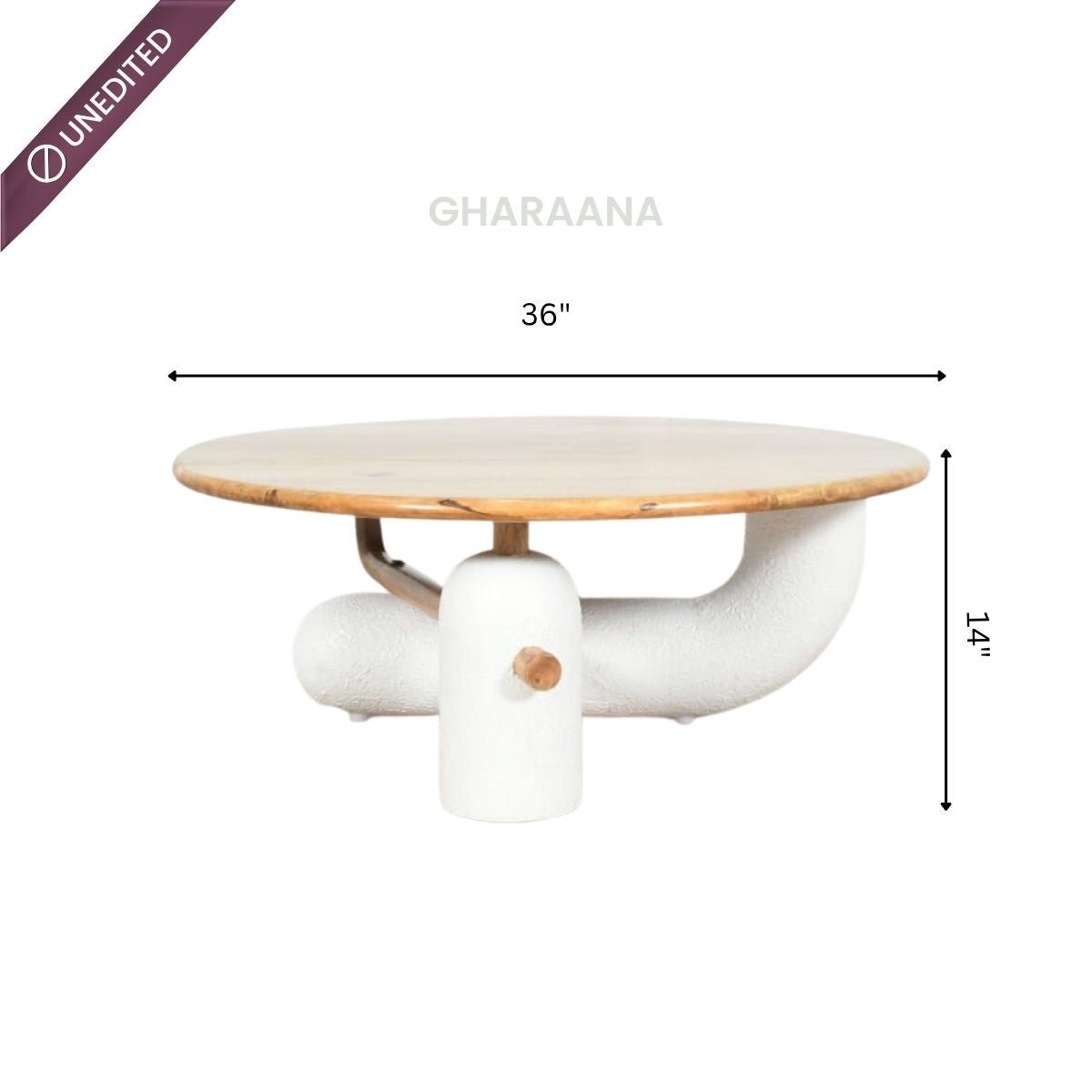 Aurum Round Stone Finish Coffee Table & Side Table Combo - Centre Tables - Gharaana