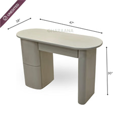 Leyah Wooden Workstation Desk - Office Desk - Gharaana