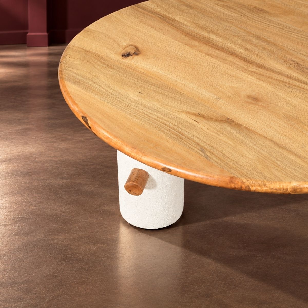 Aurum Round Stone Finish Coffee Table - Centre Tables - Gharaana