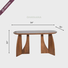 Crescent Wooden Dining Table Set - Dining Set - Gharaana