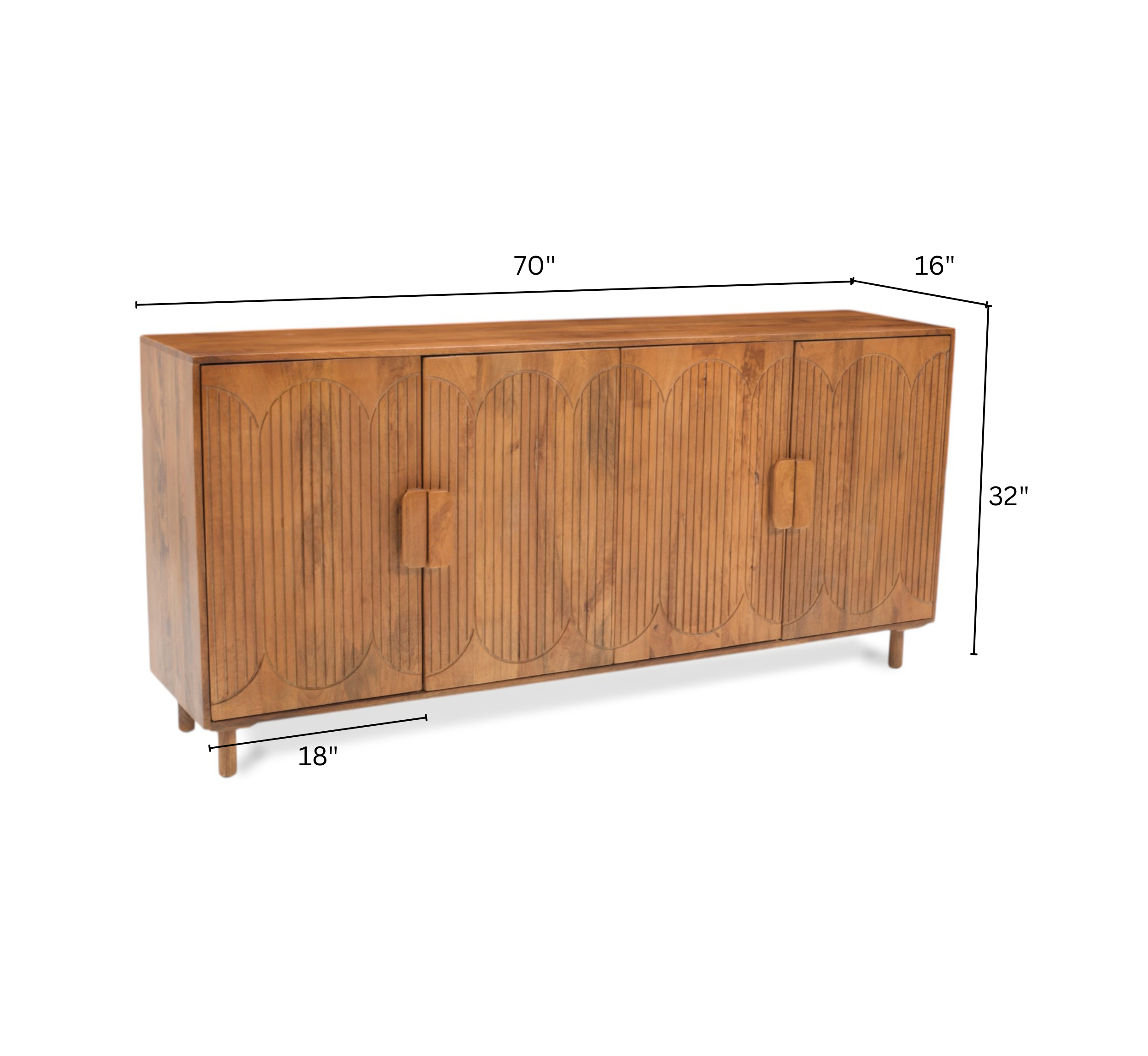 Aamna Wooden 70" Sideboard