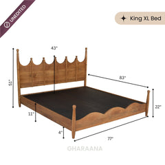 Lavanya 100% Solid Wood Bed - Beds - Gharaana