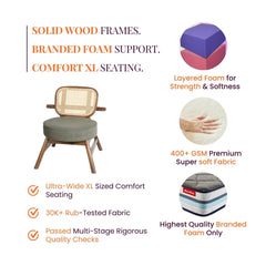 Abby Wooden Plush Armchair - Armchairs - Gharaana