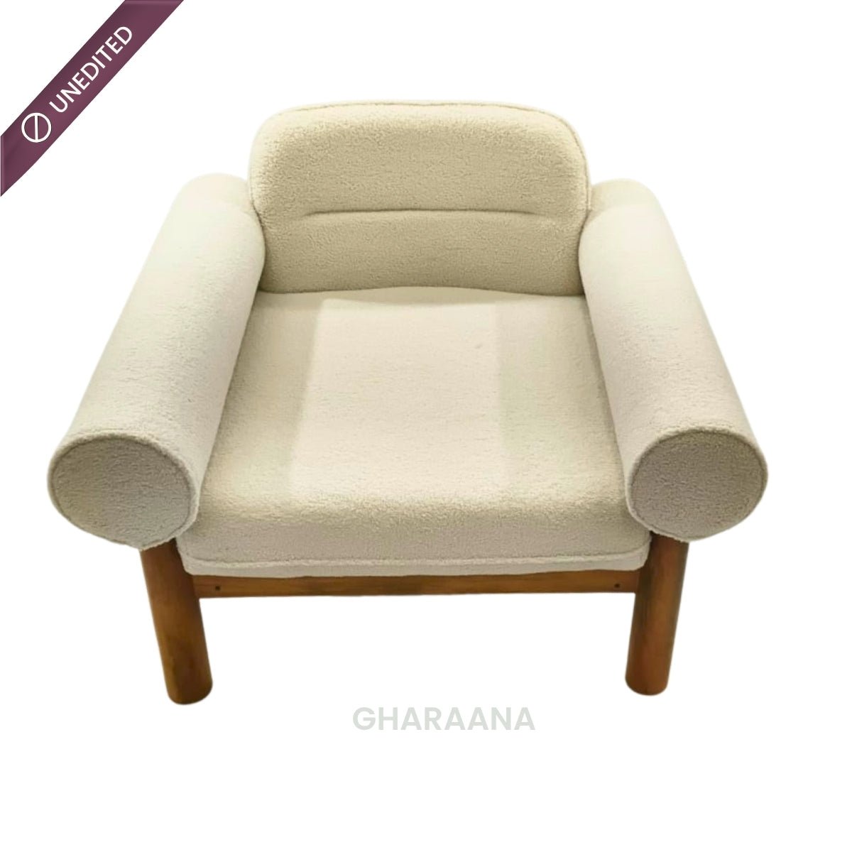 Casa Wooden Plush Armchair - Armchairs - Gharaana