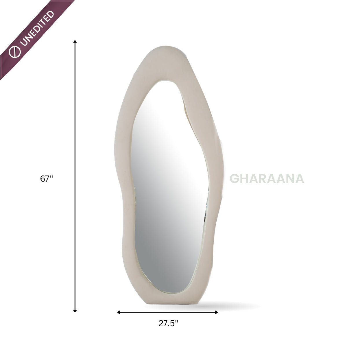 Arth Upholstered 5.5FT Floor Mirror - Mirrors - Gharaana