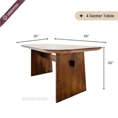 Arth Wooden Dining Table Set - Dining Set - Gharaana