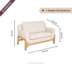 Raya Custom Wooden Upholstered Sofa - Sofas - Gharaana