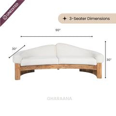 Karma Custom Wooden Upholstered Sofa - Sofas - Gharaana