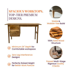 Maya Wooden Home Office Working Desk - Office Desk - Gharaana