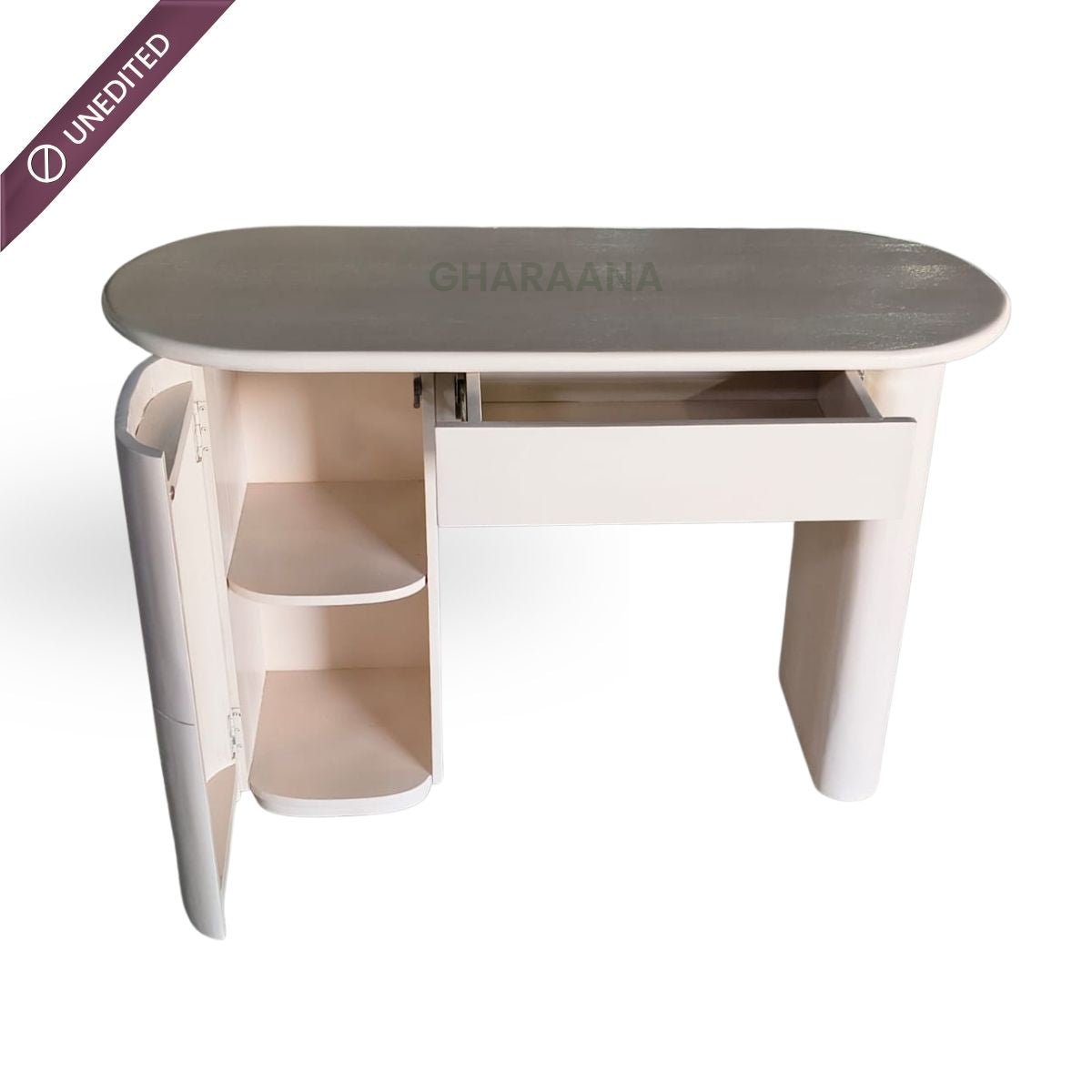 Leyah Wooden Workstation Desk - Office Desk - Gharaana