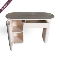 Leyah Wooden Workstation Desk - Office Desk - Gharaana
