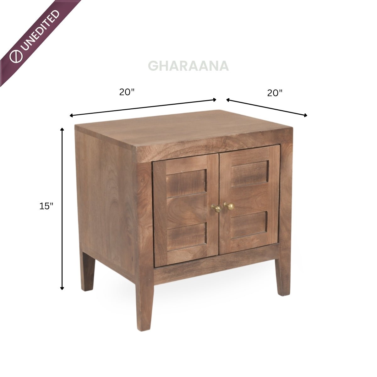 Isha 100% Solid Wood Bed with Bedside Tables - Beds - Gharaana