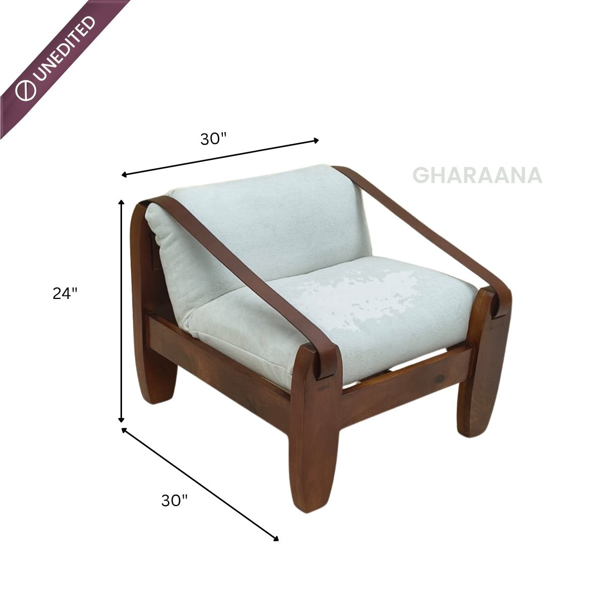 Prive Wooden Plush Armchair - Armchairs - Gharaana