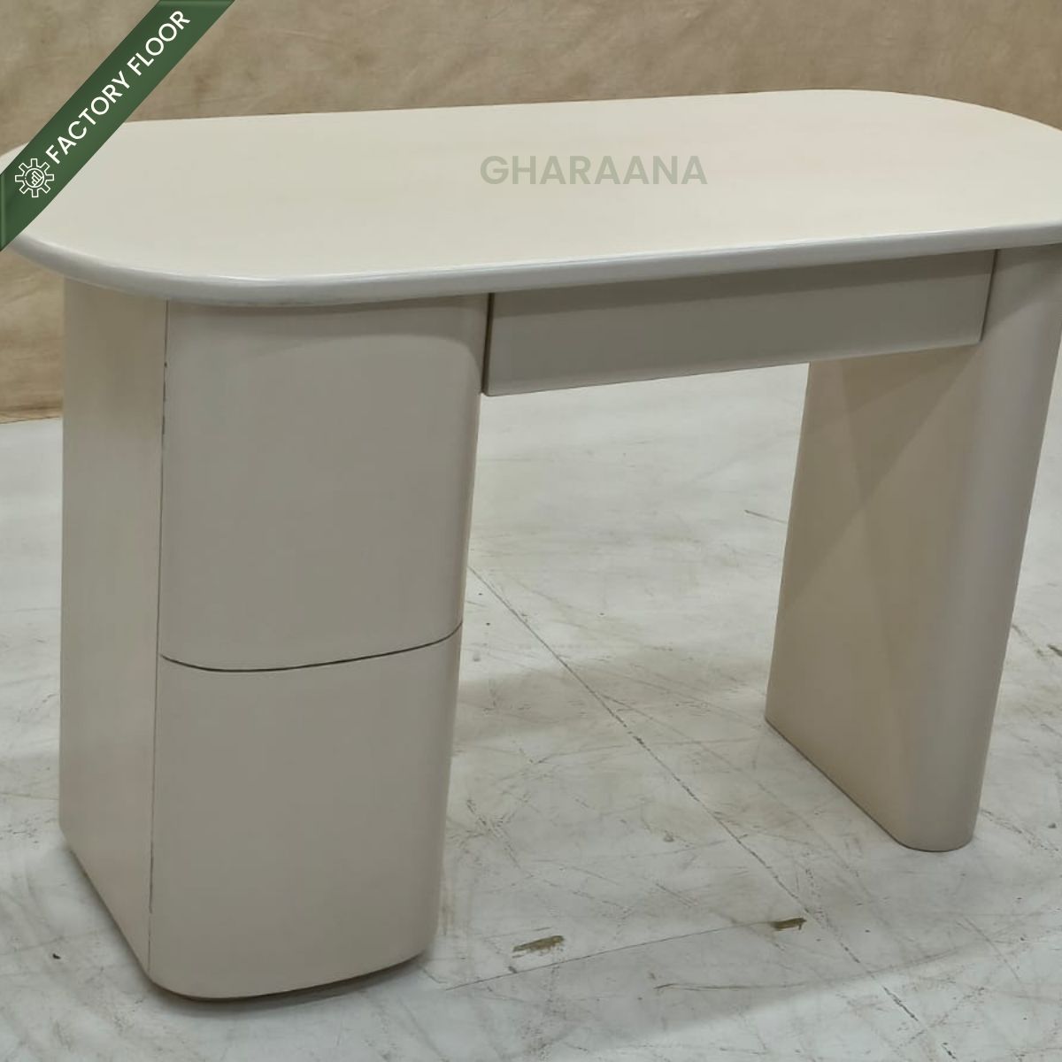 Leyah Wooden Workstation Desk - Office Desk - Gharaana