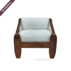 Prive Wooden Plush Armchair - Armchairs - Gharaana
