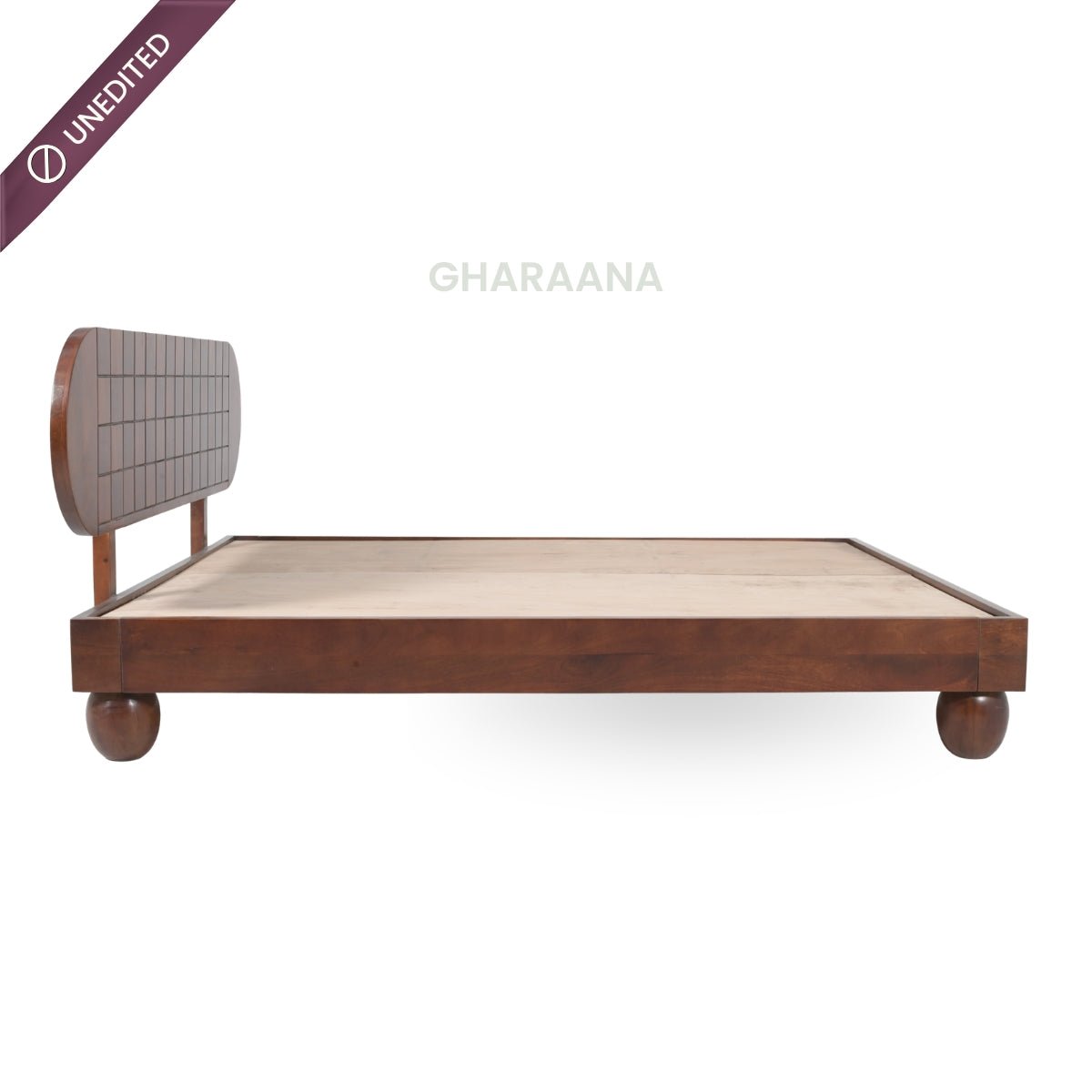 Isha 100% Solid Wood Bed with Bedside Tables - Beds - Gharaana