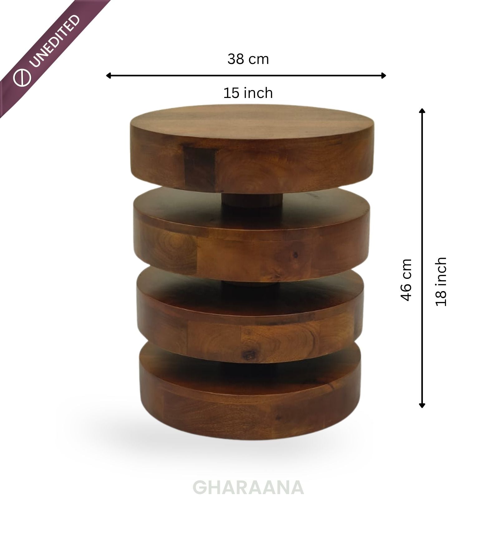 Tulum Wooden Side Table - Side Tables - Gharaana