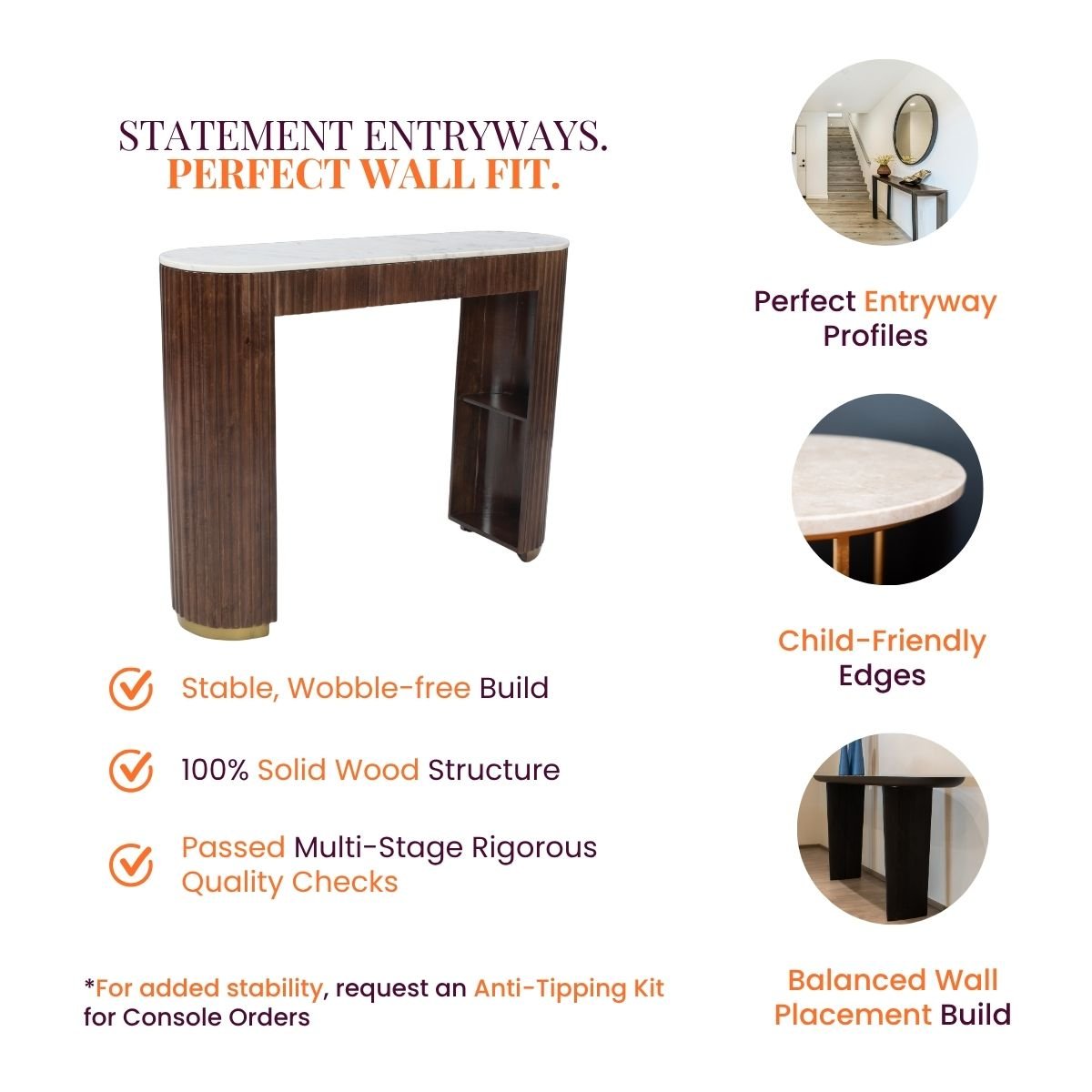 Sloan Marble-Top Console Table - Console Tables - Gharaana