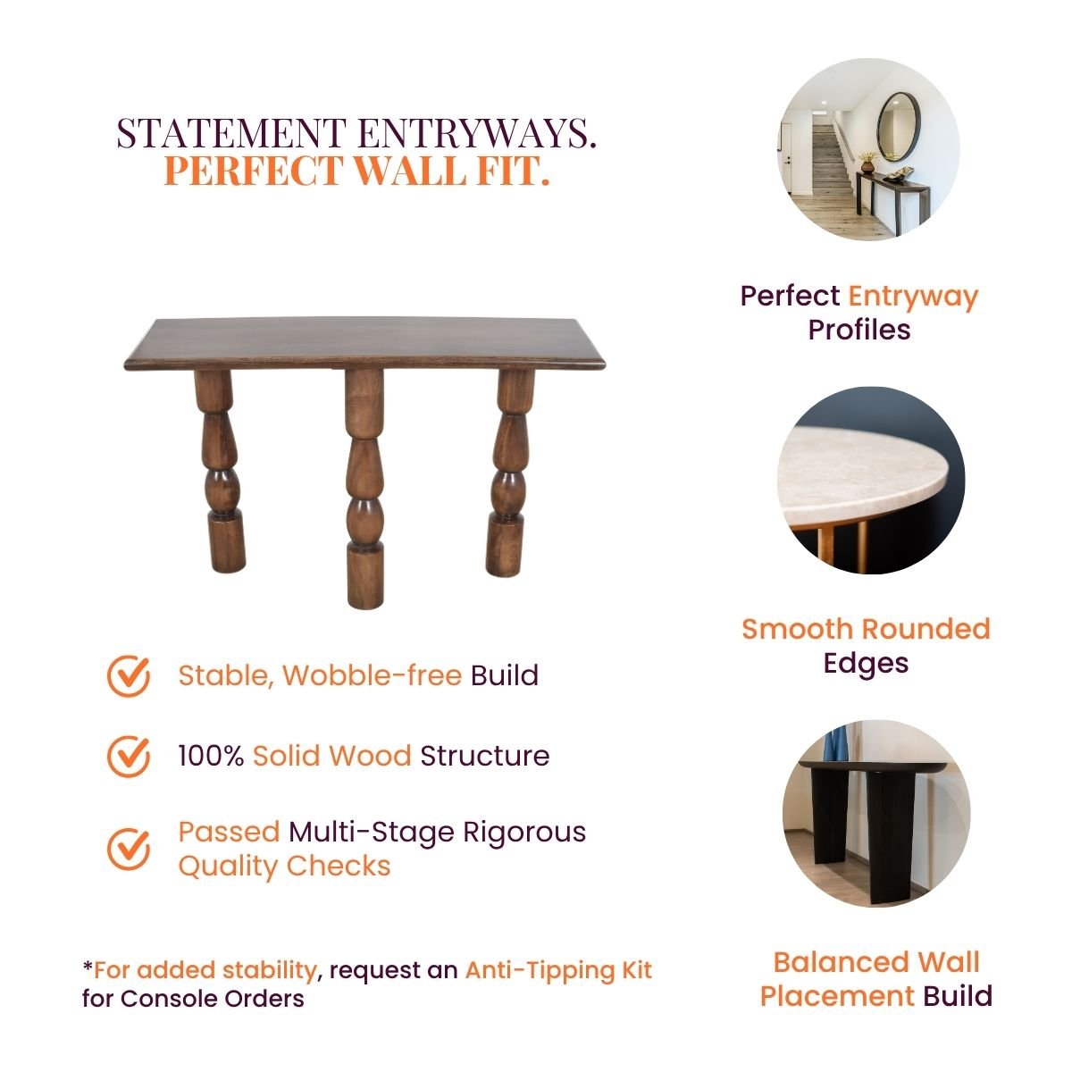 Ohm Wooden Console Table - Console Tables - Gharaana