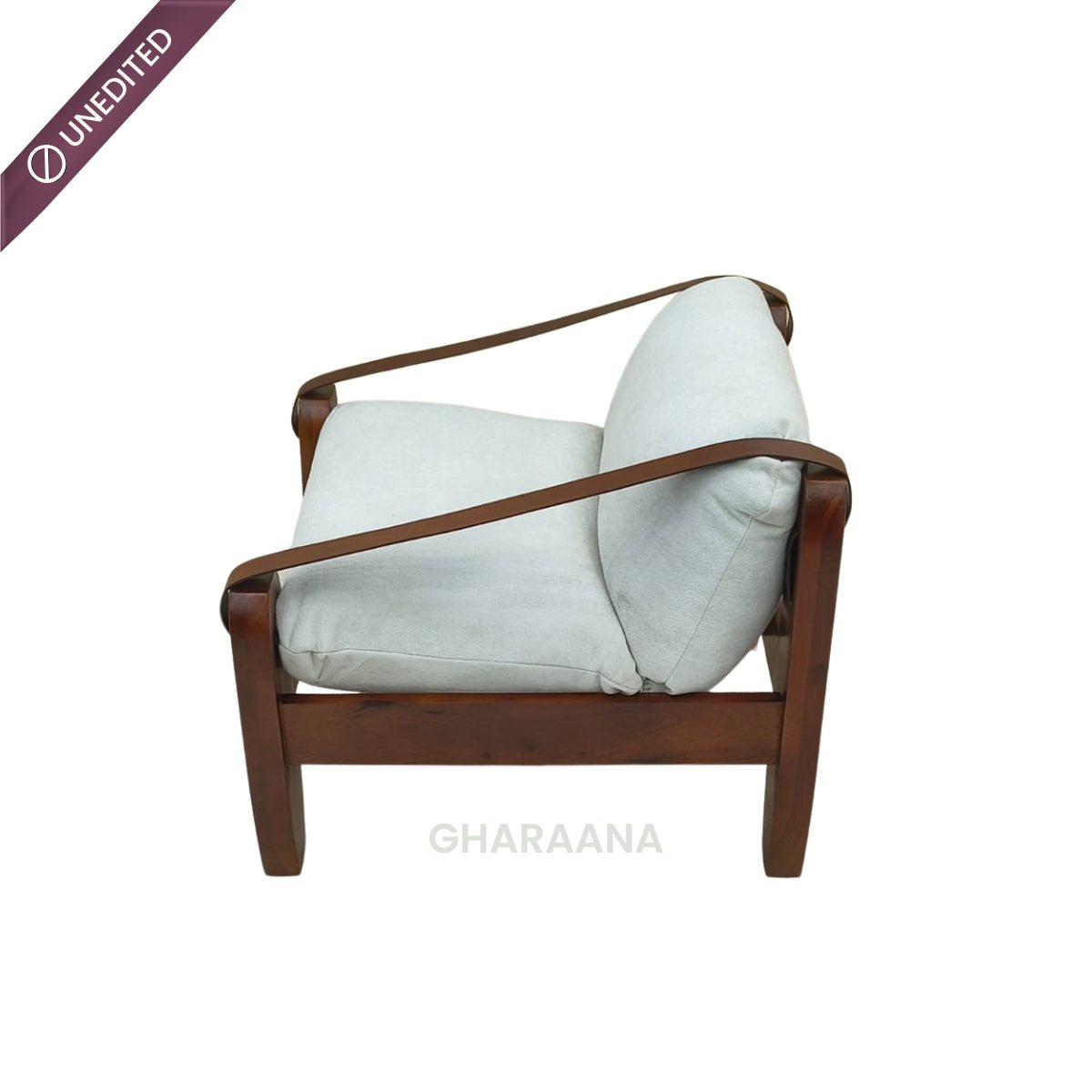 Prive Wooden Plush Armchair - Armchairs - Gharaana