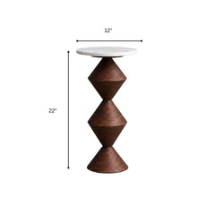 Cornett Marble-Top Wooden Side Table - Set of 2 - Side Tables - Gharaana