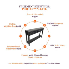 Ella Wooden Console Table_Noir Black - Console Tables - Gharaana
