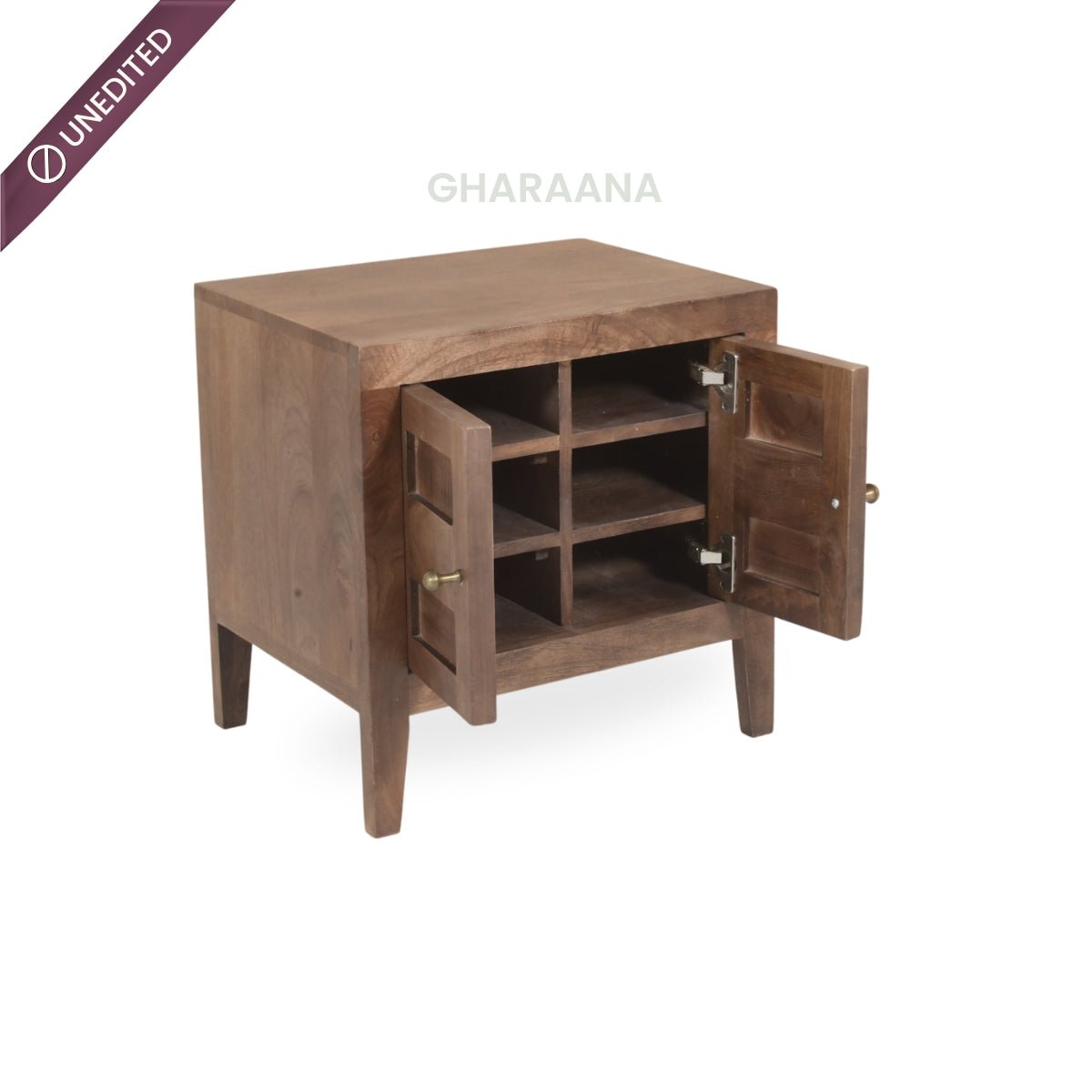 Isha 100% Solid Wood Bed with Bedside Tables - Beds - Gharaana