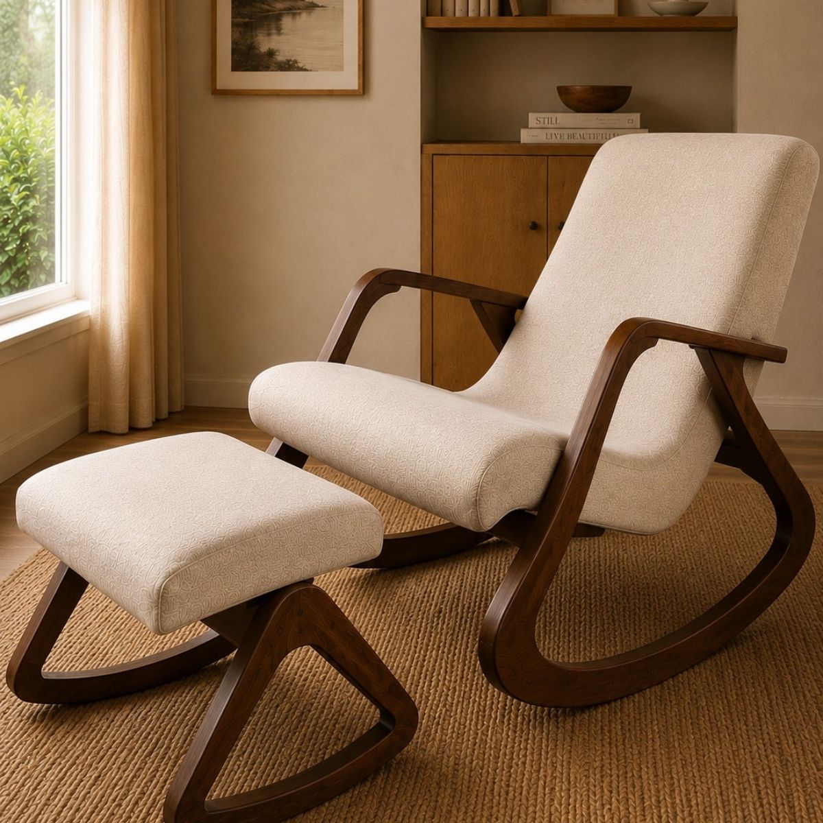 Panache Wooden Rocking Chair - Armchairs - Gharaana