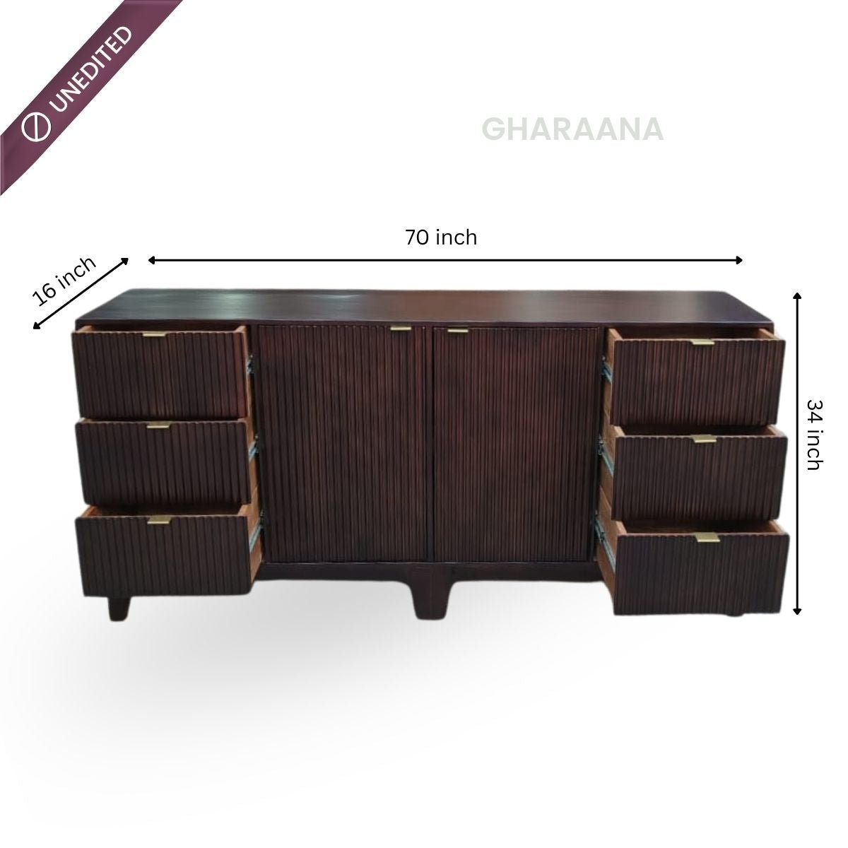 Ryan Wooden 70" Sideboard - Sideboards - Gharaana
