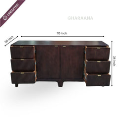 Ryan Wooden 70" Sideboard - Sideboards - Gharaana