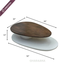 Swivel Rotating 2-Tier Solid Wood Centre Table - Centre Tables - Gharaana