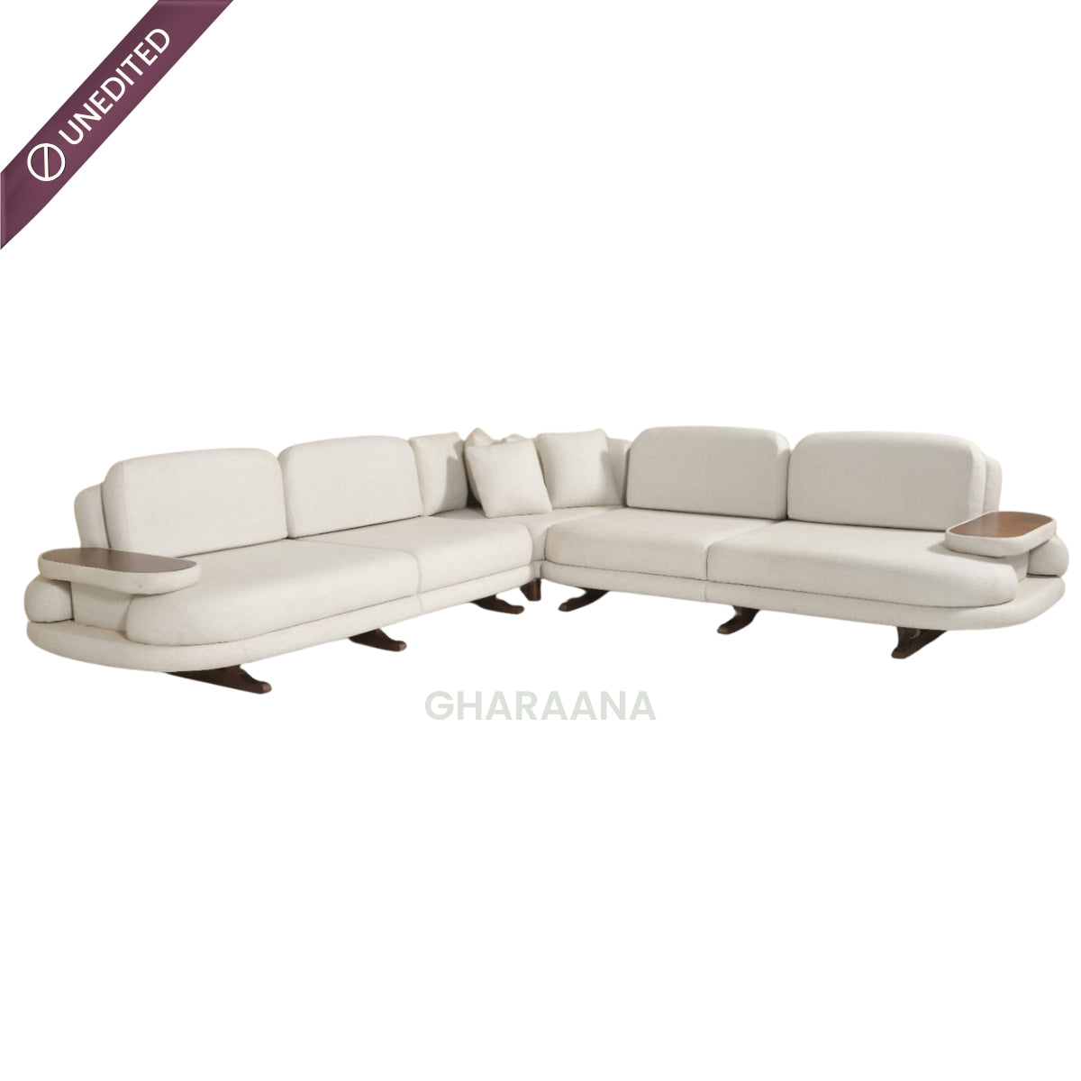 Monarch Wooden Upholstered L-Shaped Sofa Set (Left Aligment)