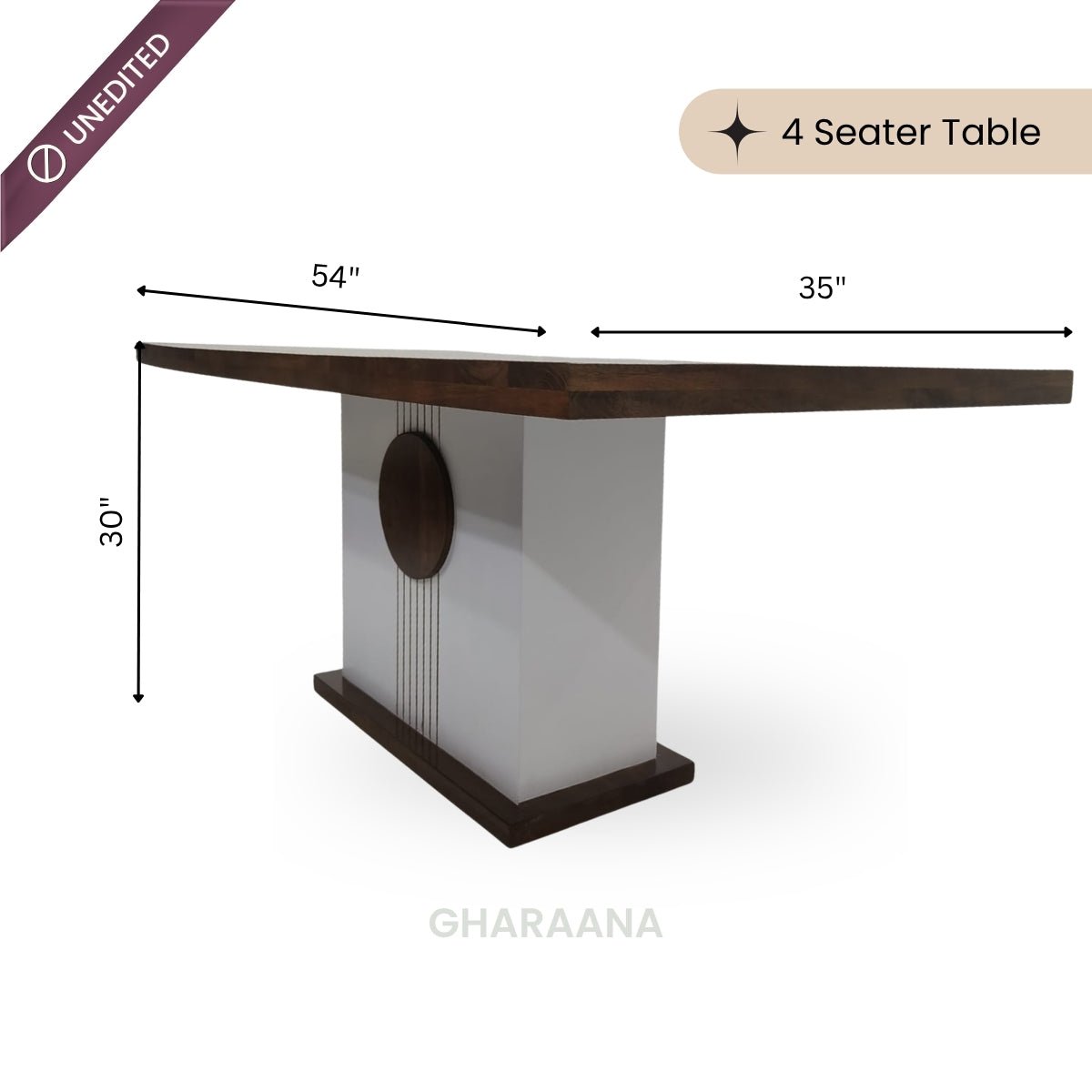 Sunburst Wooden Dining Table Set - Dining Set - Gharaana