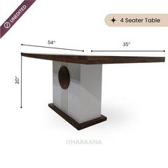 Sunburst Wooden Dining Table Set - Dining Set - Gharaana