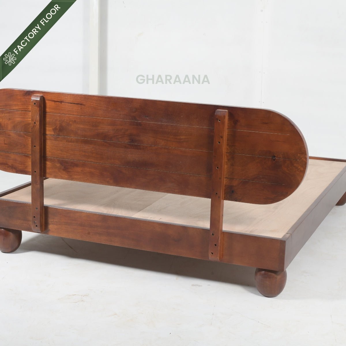 Isha 100% Solid Wood Bed with Bedside Tables - Beds - Gharaana