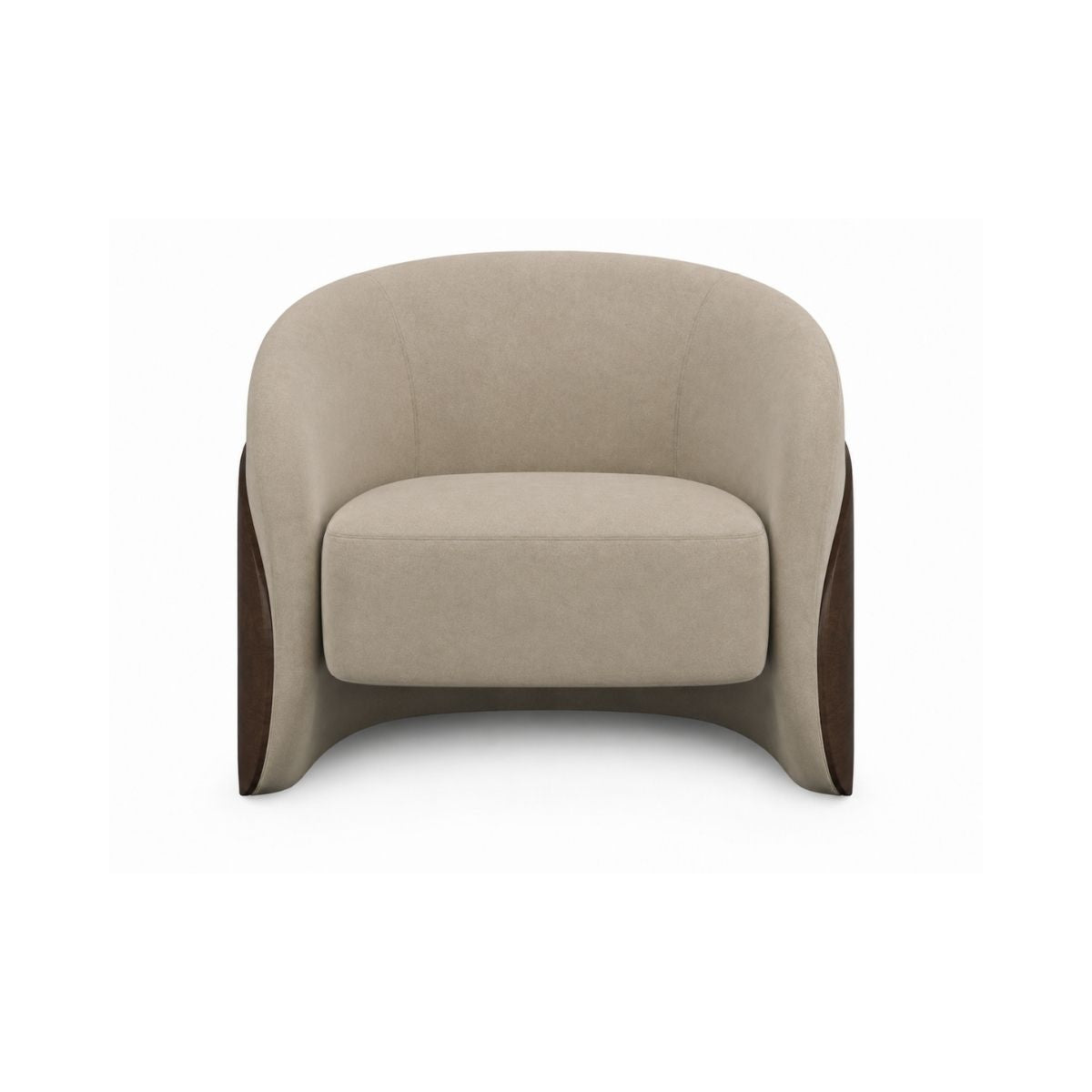 Capri Wooden Plush Armchair - Armchairs - Gharaana