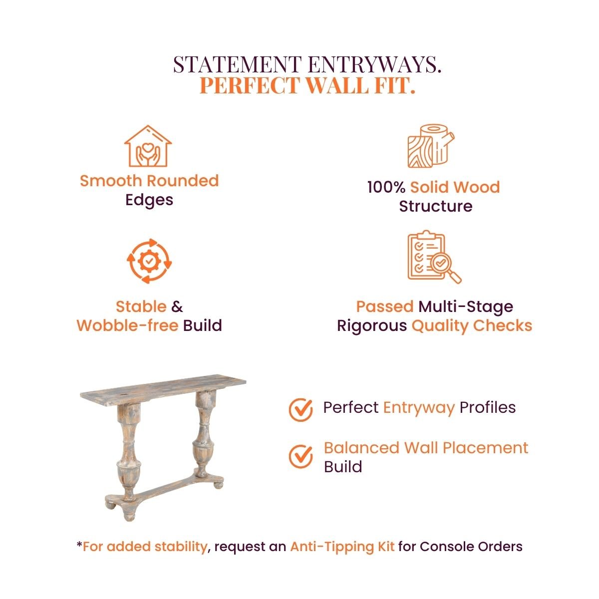 Ser Wooden Console Table - Console Tables - Gharaana