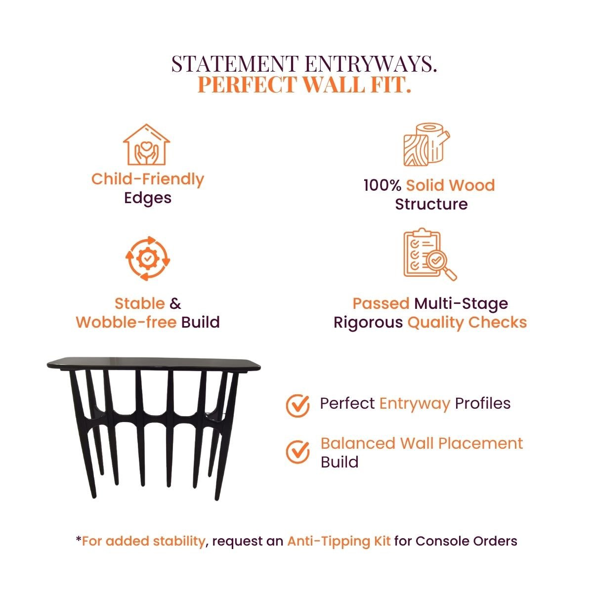Lara Wooden Console Table - Console Tables - Gharaana