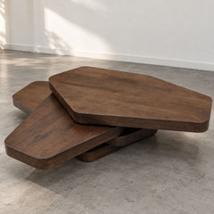 Wind Rotating 4-Tier Solid Wood Centre Table - Centre Tables - Gharaana